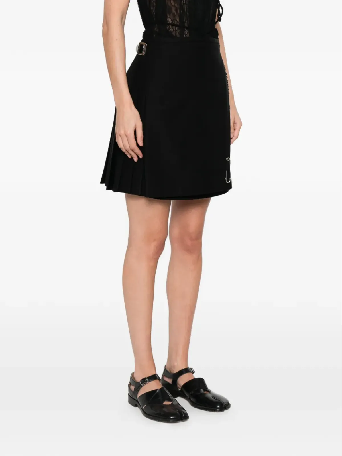 Le Kilt 安全ピン付きプリーツミニスカート - 画像3
