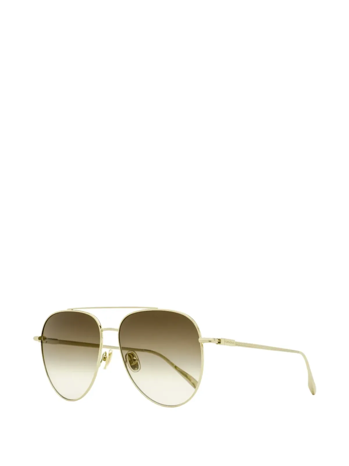 Ferragamo Eyewear ダブルブリッジ パイロットサングラス - 画像2