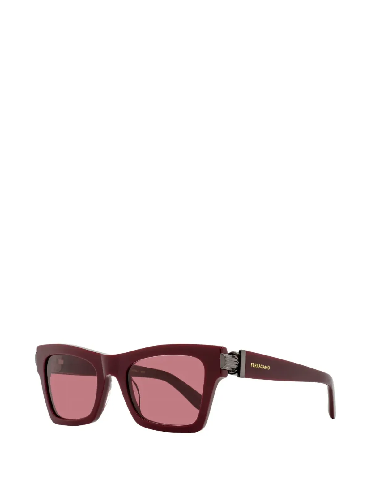 Ferragamo Eyewear 長方形フレームのサングラス - レッド - 画像2