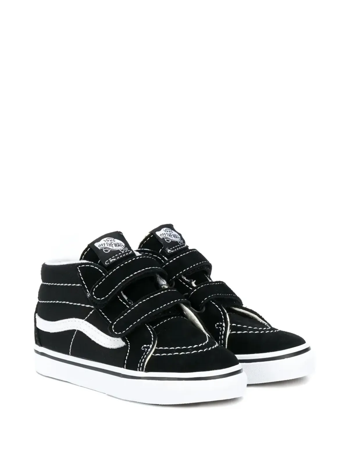 Vans Kids Sk8-Mid Reissue stripe touch-strap sneakers - Black - 画像1