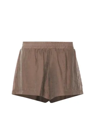 Ele elasticated-waistband shorts - Brown - サムネイル1