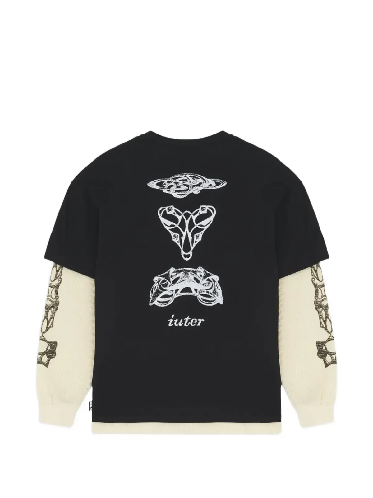 IUTER グラフィック長袖Tシャツ - ブラック - 画像2