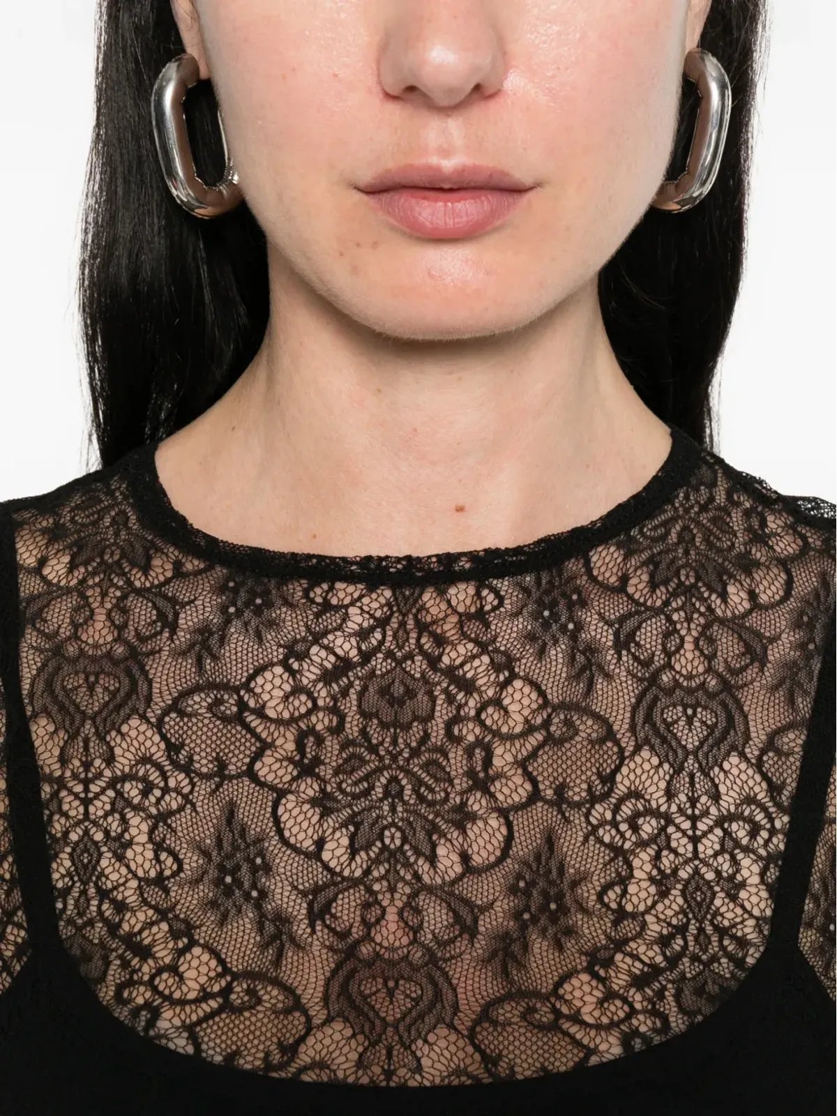 PAULINE DUJANCOURT レース長袖トップ ブラック - 画像5