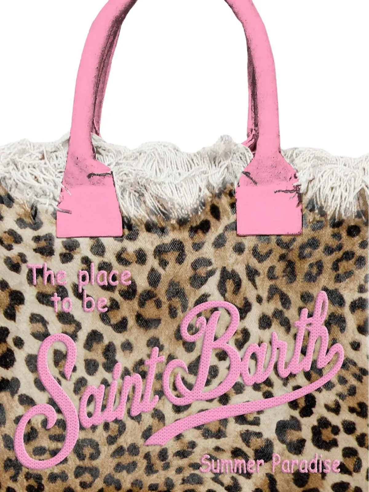 MC2 Saint Barth Vanity ヒョウ柄フリンジ トートバッグ - 画像2
