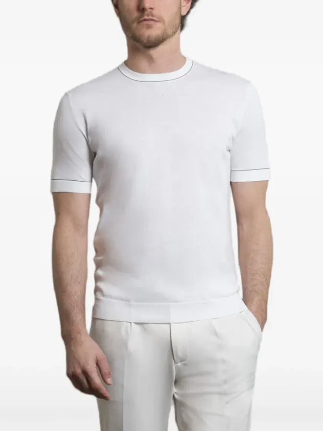 Moorer Moorer Jairo-Cre クルーネック・ストライプディテール Tシャツの商品画像