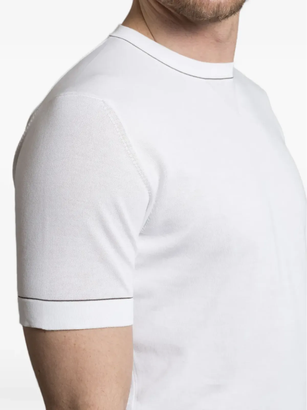 Moorer Jairo-Cre クルーネック・ストライプディテール Tシャツ - 画像4