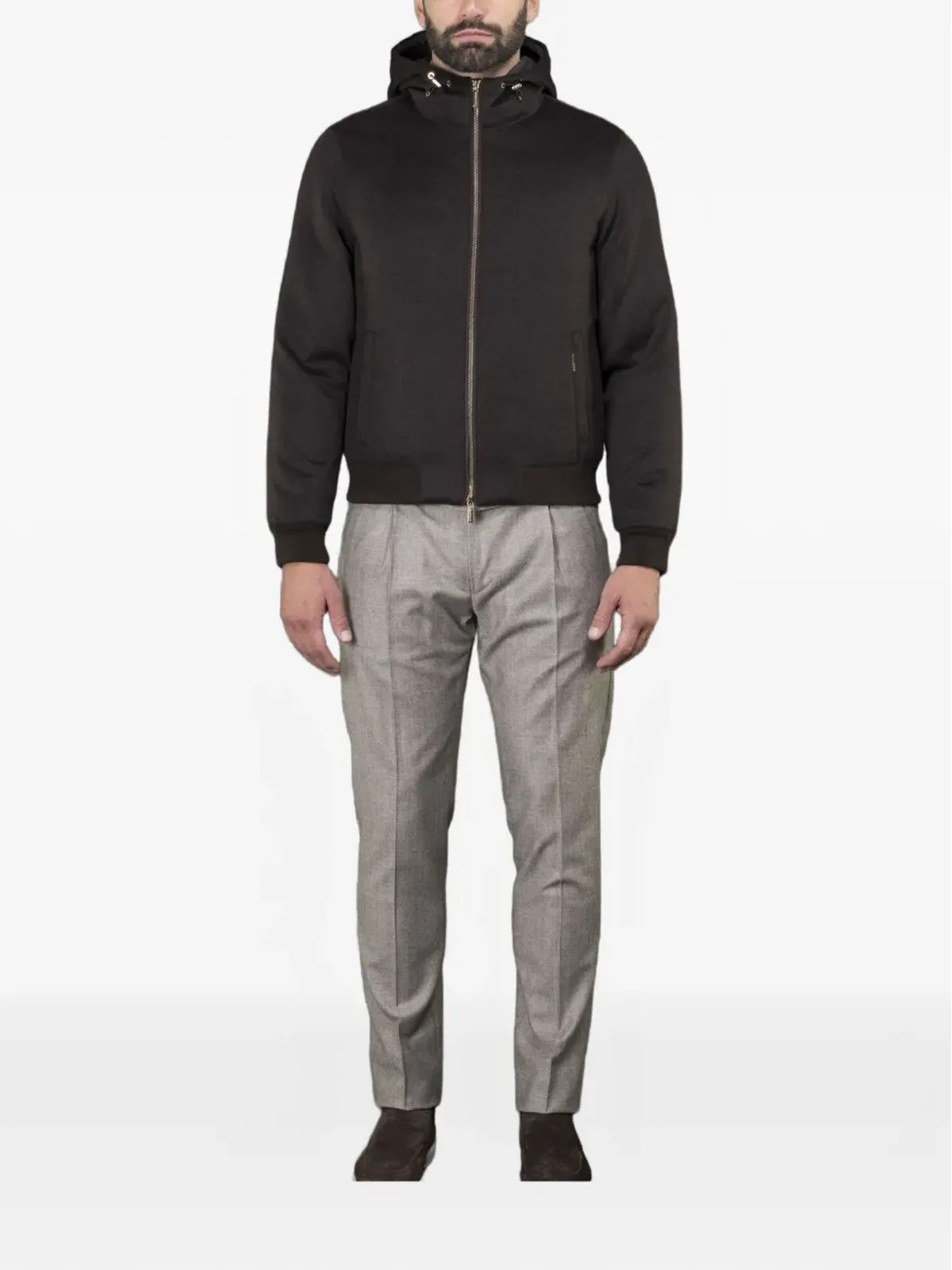 Moorer Brigno-Bab hooded zipped cashmere jacket - 画像2