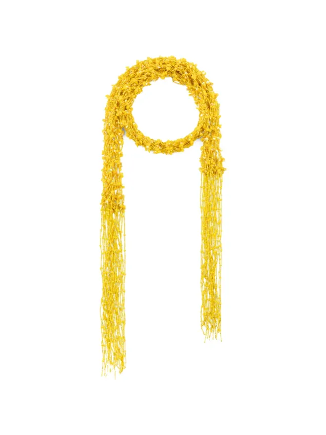 Dries Van Noten DRIES VAN NOTEN embroidered scarf necklace - Yellowの商品画像