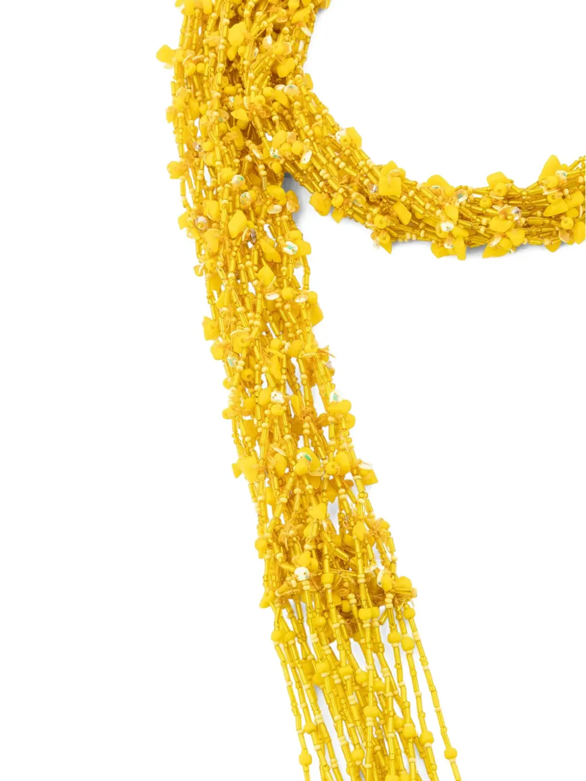 DRIES VAN NOTEN embroidered scarf necklace - Yellow - 画像3