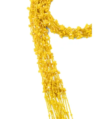 DRIES VAN NOTEN embroidered scarf necklace - Yellow - サムネイル3