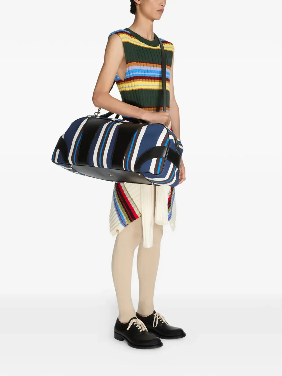 DRIES VAN NOTEN ストライプ柄ハンドル付きホールドール - 画像2