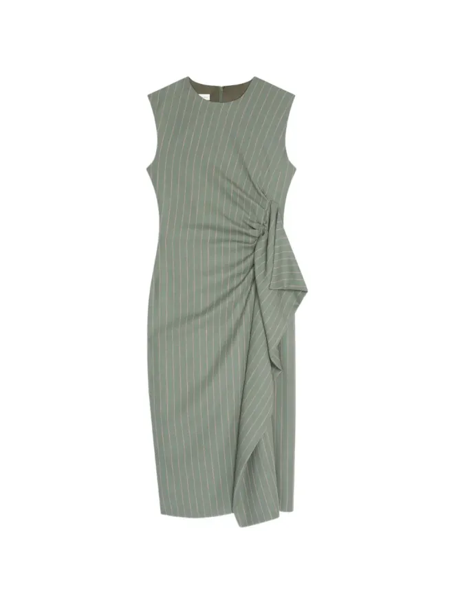 Dries Van Noten DRIES VAN NOTEN ピンストライプ フリル ミディドレスの商品画像