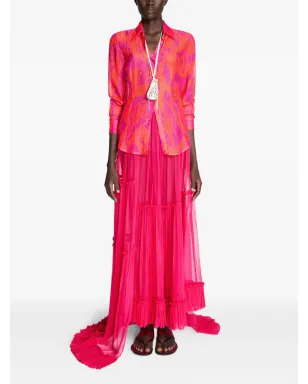 DRIES VAN NOTEN フリルスカート - ピンク - サムネイル2