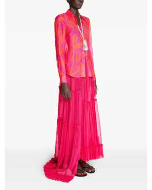 DRIES VAN NOTEN フリルスカート - ピンク - サムネイル3