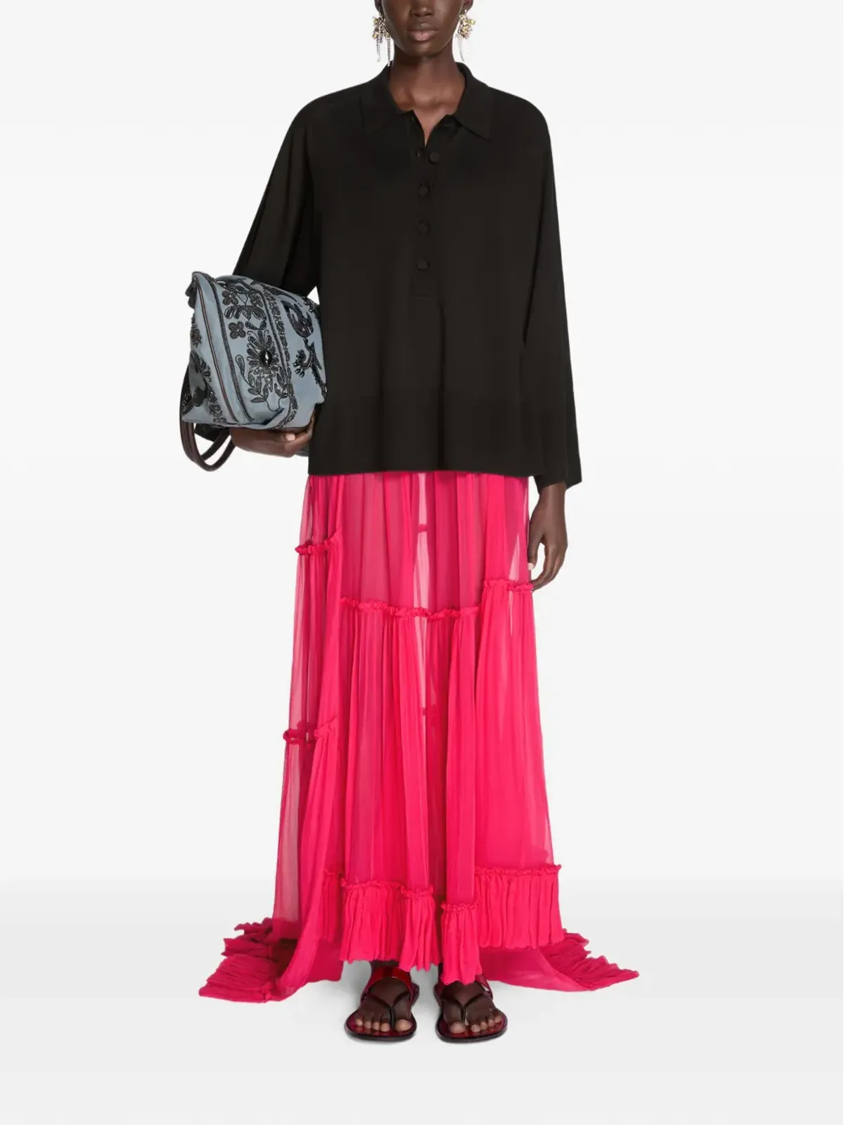 DRIES VAN NOTEN ボタン付きポロトップ - 画像2