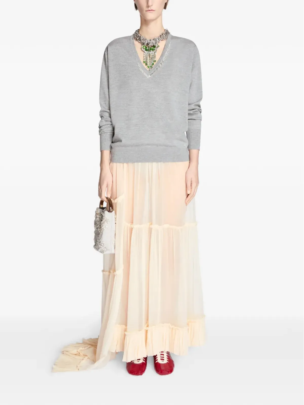 DRIES VAN NOTEN ティアードフリル付きマキシスカート - 画像2
