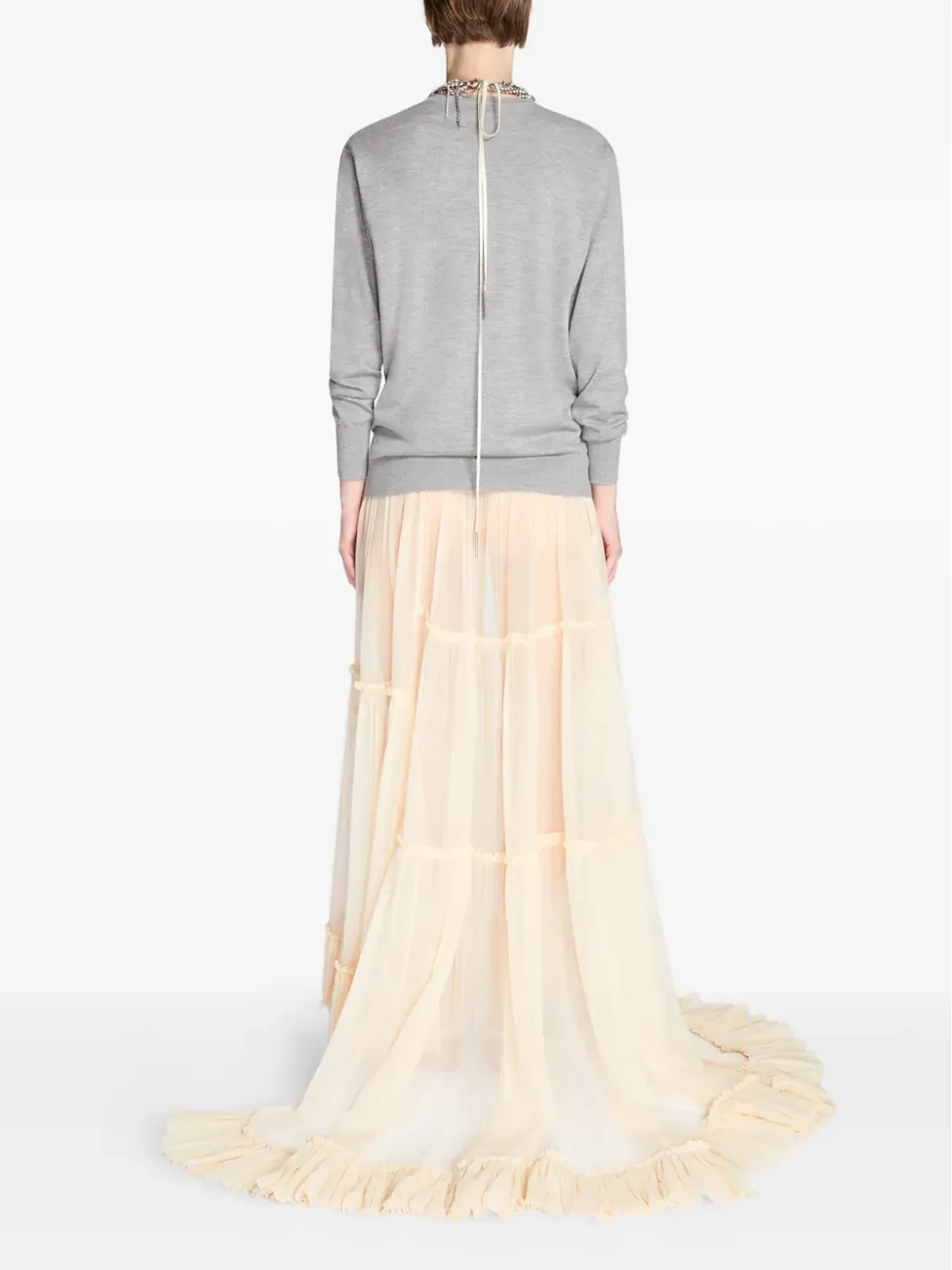 DRIES VAN NOTEN ティアードフリル付きマキシスカート - 画像4