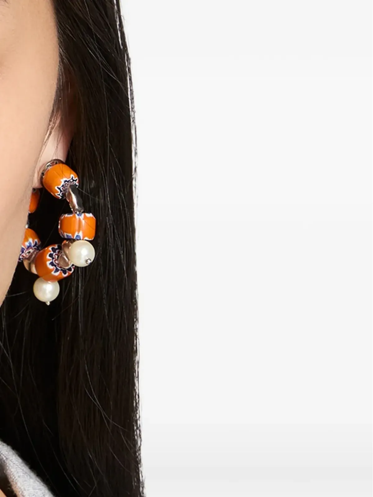 DRIES VAN NOTEN ビーズ付きフープピアス - 画像2