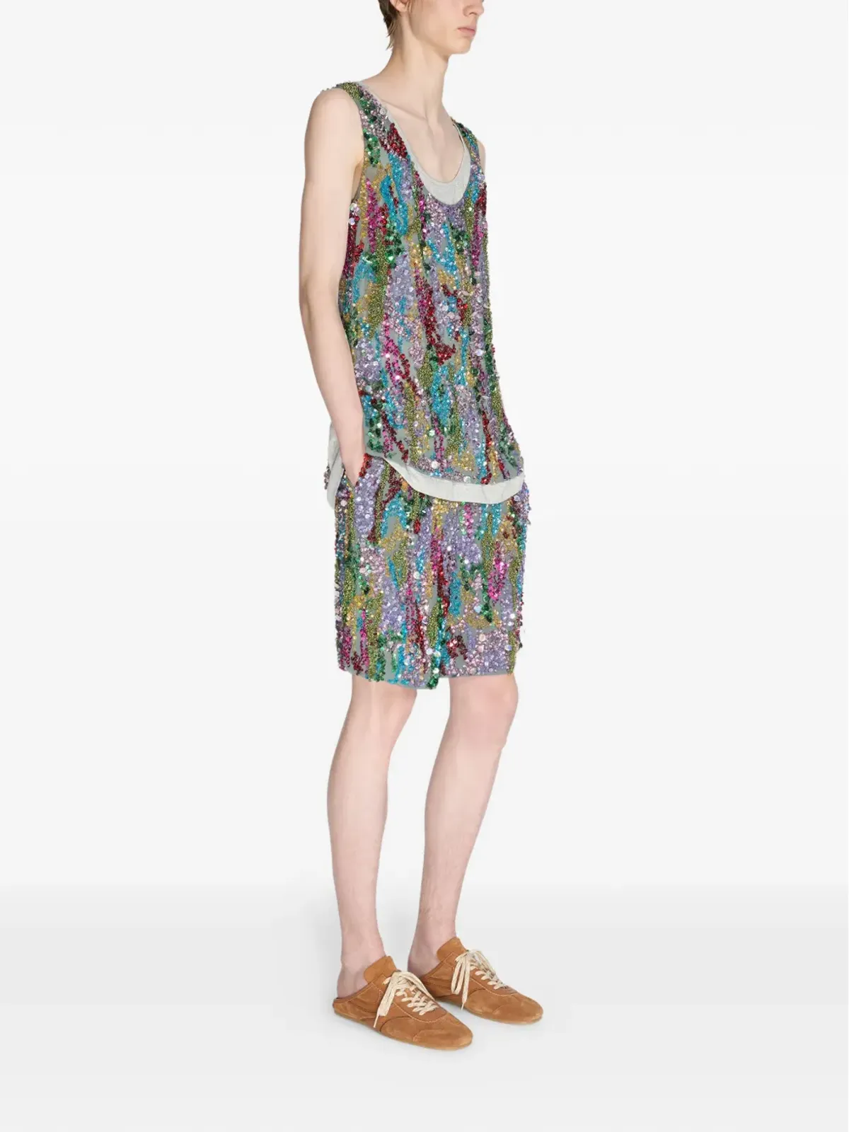 DRIES VAN NOTEN スパンコール装飾トップス - グレー - 画像3