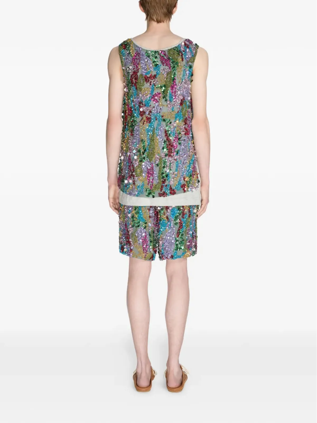 DRIES VAN NOTEN スパンコール装飾トップス - グレー - 画像4