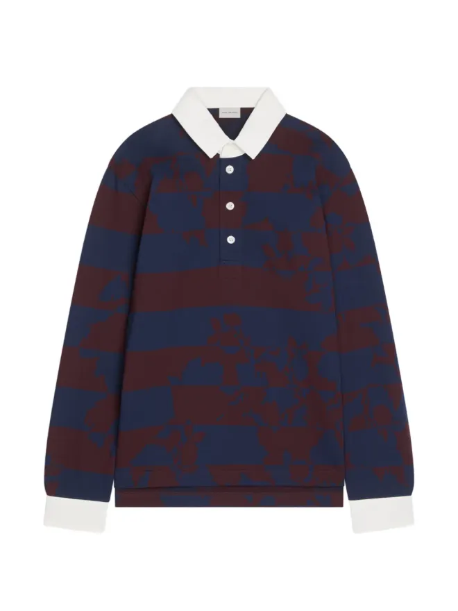 Dries Van Noten DRIES VAN NOTEN ストライプ柄の長袖ポロシャツの商品画像