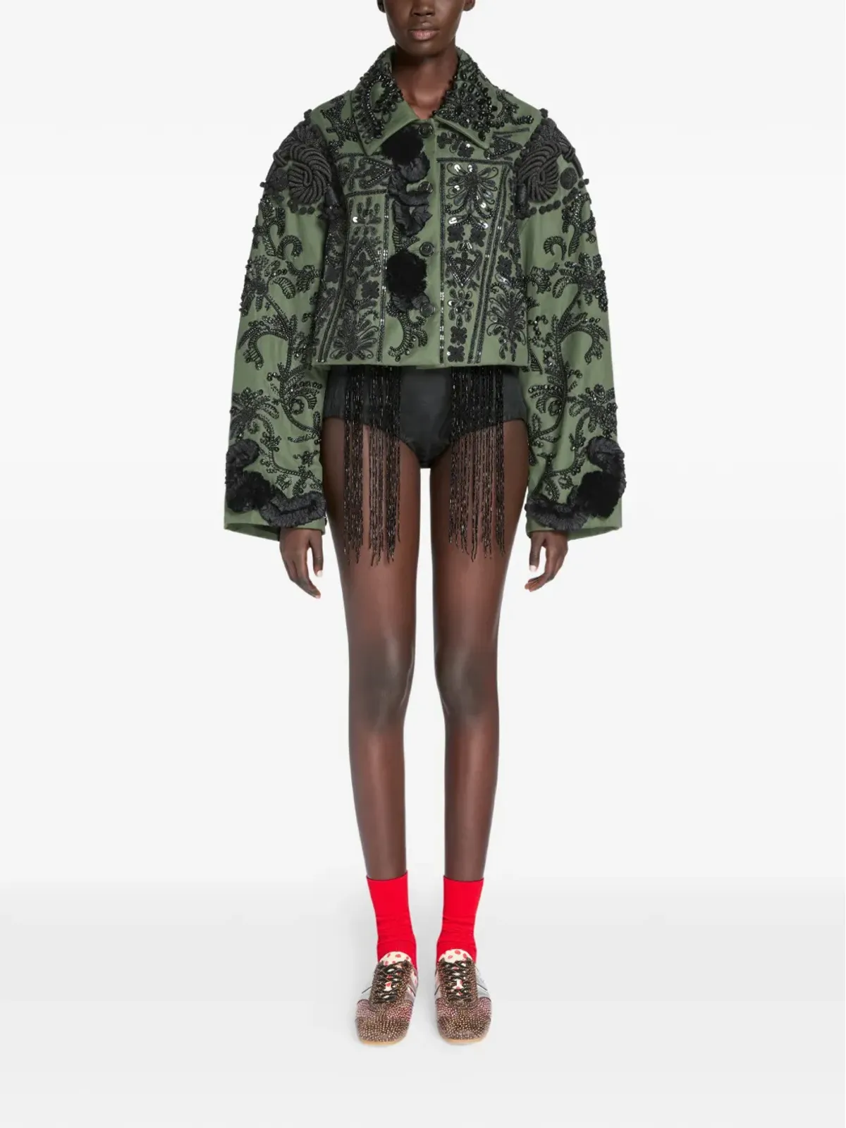 DRIES VAN NOTEN シャーリングディテール ミニショーツ - ブラック - 画像2