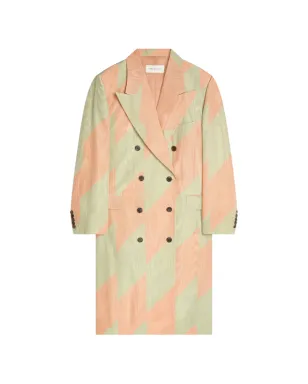 DRIES VAN NOTEN ダブルブレスト チェボン コート - サムネイル1