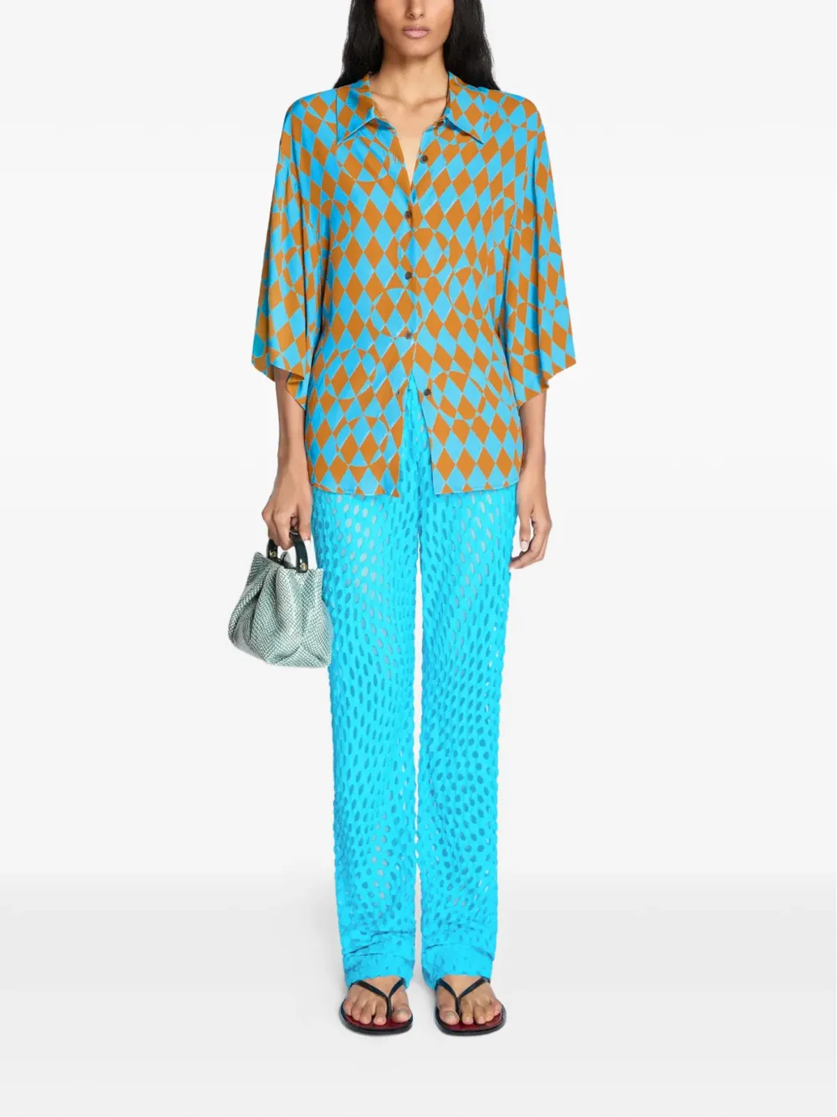 DRIES VAN NOTEN ダイヤモンドプリントシャツ - 画像2