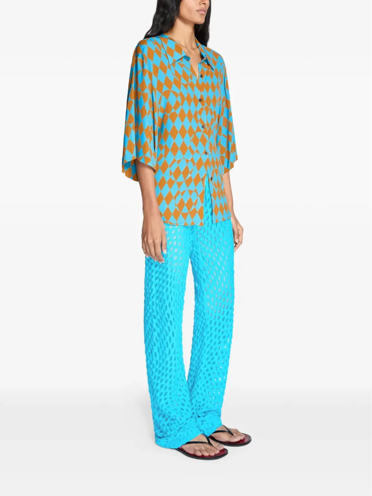 DRIES VAN NOTEN ダイヤモンドプリントシャツ - 画像3