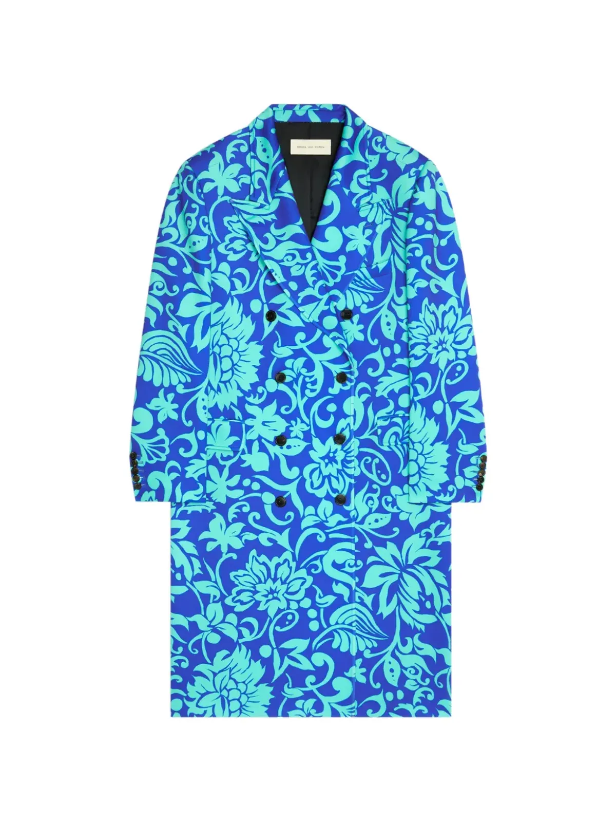 DRIES VAN NOTEN 花柄プリント ダブルブレスト コート - 画像1