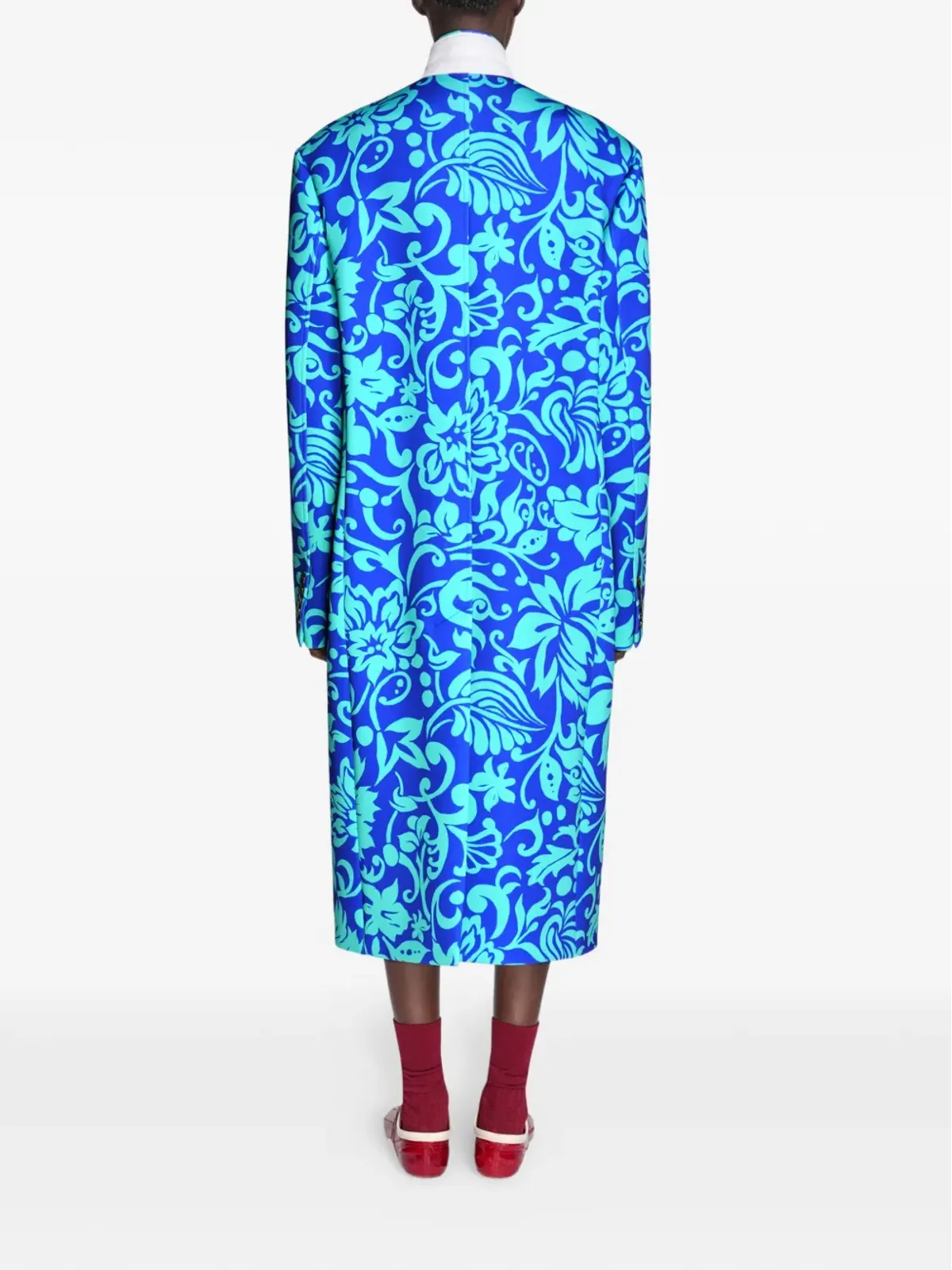 DRIES VAN NOTEN 花柄プリント ダブルブレスト コート - 画像4