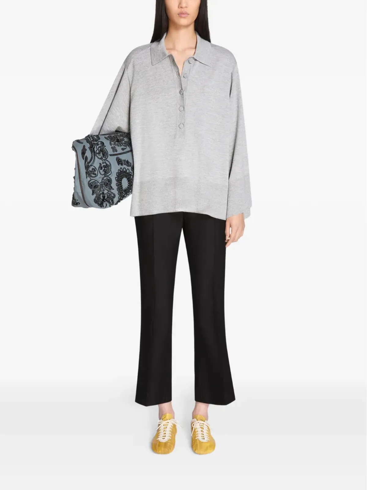 DRIES VAN NOTEN ボタン幅広袖ニットカーディガン - 画像2