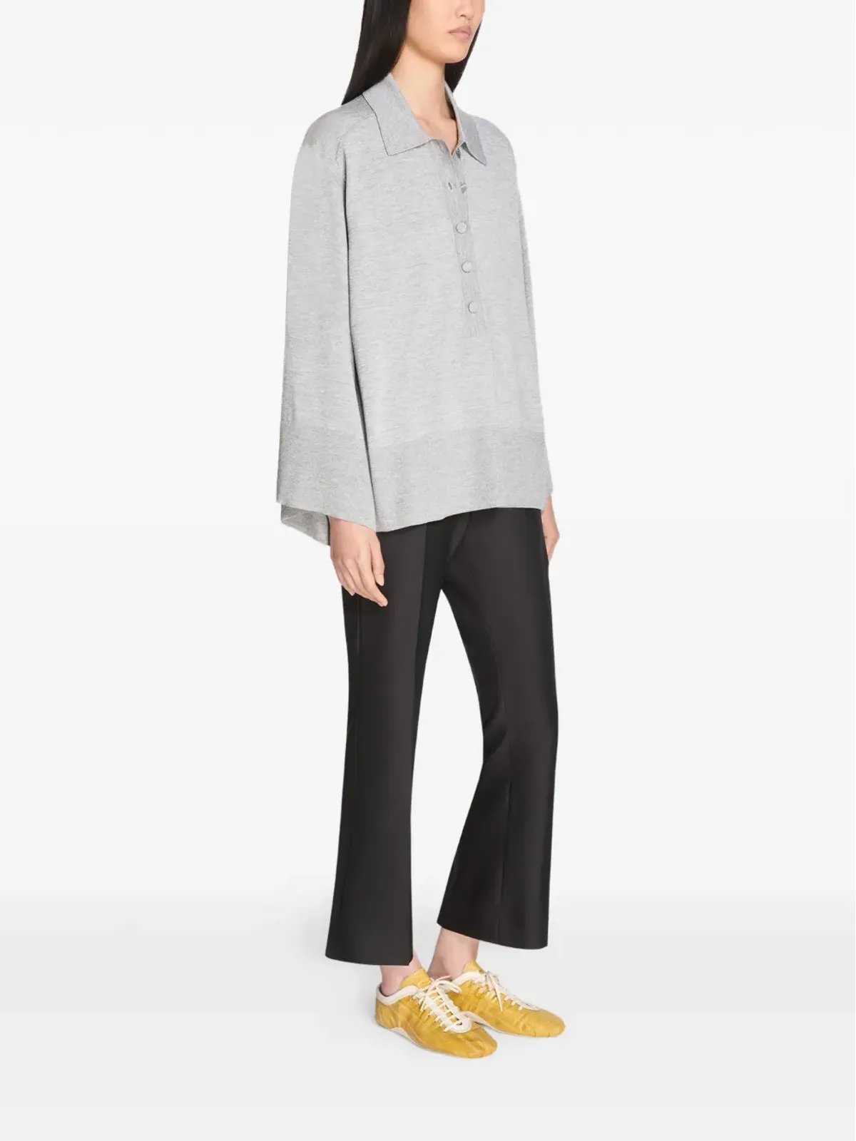 DRIES VAN NOTEN ボタン幅広袖ニットカーディガン - 画像3
