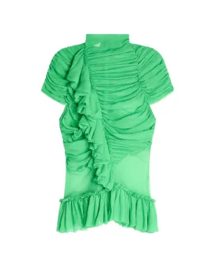 DRIES VAN NOTEN シルクのフリルトップ - サムネイル1