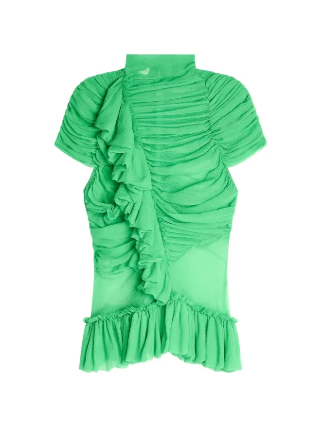 Dries Van Noten DRIES VAN NOTEN シルクのフリルトップの商品画像