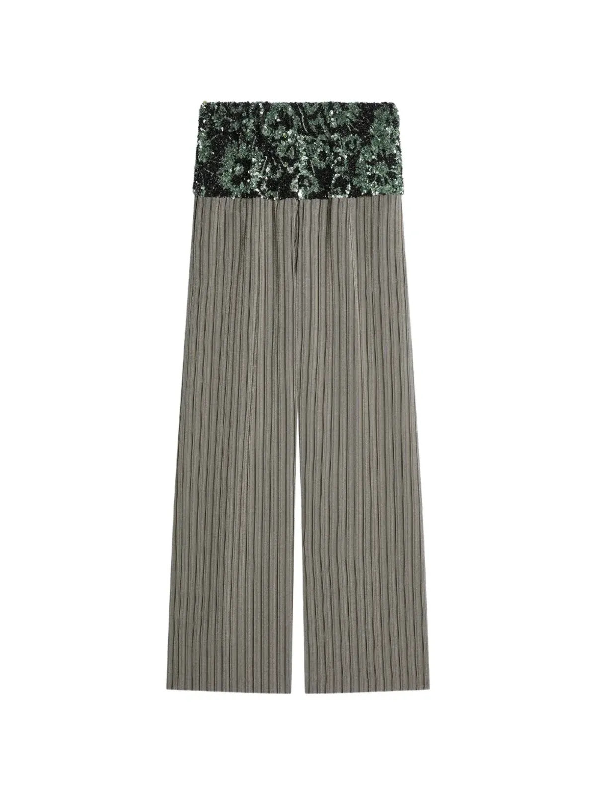 DRIES VAN NOTEN スパンコール付きストライプパンツ - 画像1