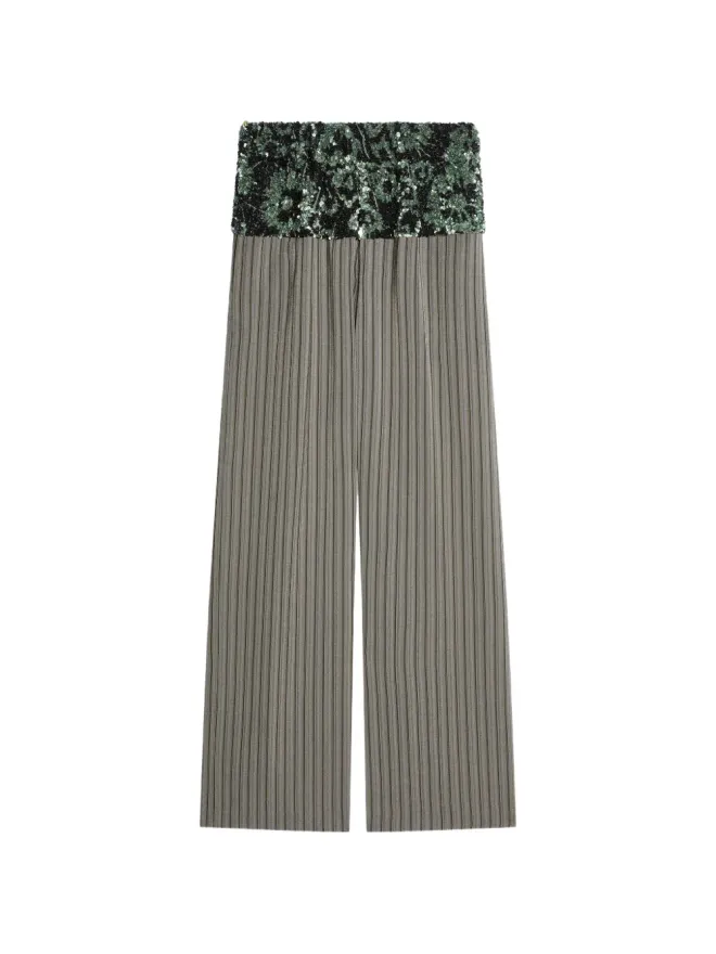 Dries Van Noten DRIES VAN NOTEN スパンコール付きストライプパンツの商品画像
