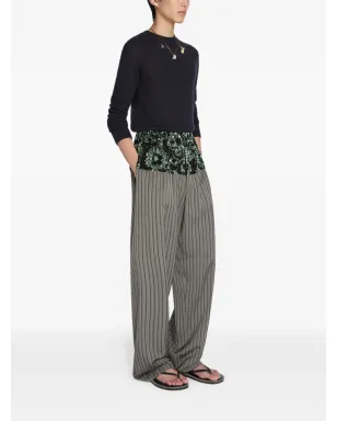 DRIES VAN NOTEN スパンコール付きストライプパンツ - サムネイル3