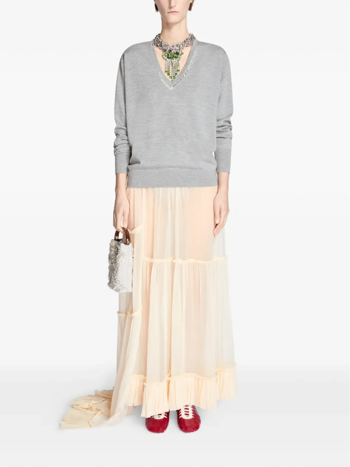 DRIES VAN NOTEN Vネック装飾セーター - 画像2