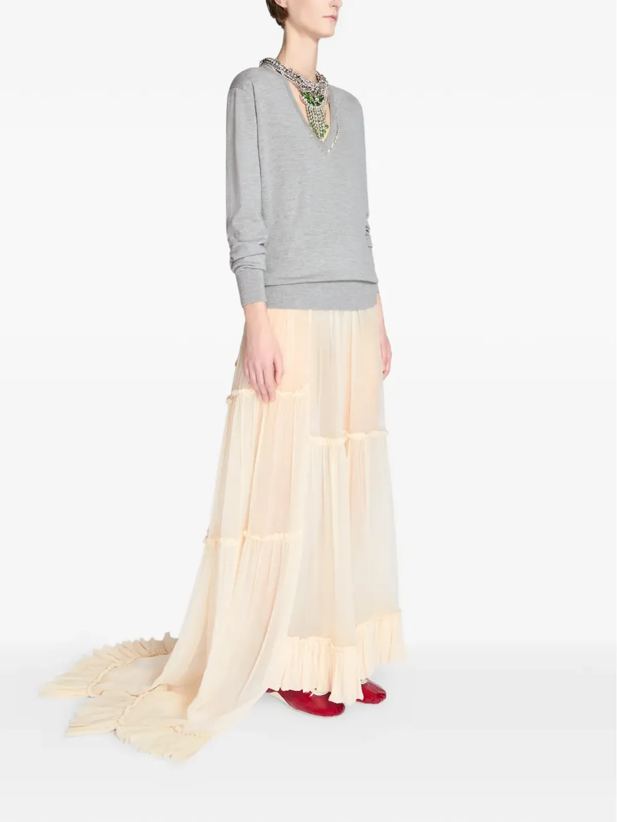DRIES VAN NOTEN Vネック装飾セーター - 画像3