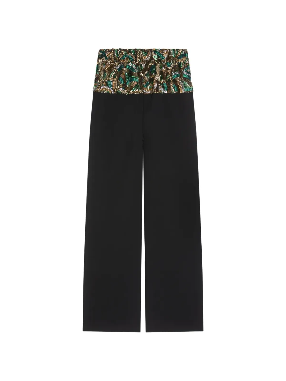 DRIES VAN NOTEN 黒のスパンコールパンツ - 画像1