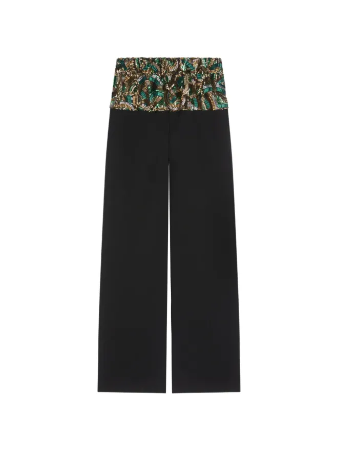 Dries Van Noten DRIES VAN NOTEN 黒のスパンコールパンツの商品画像