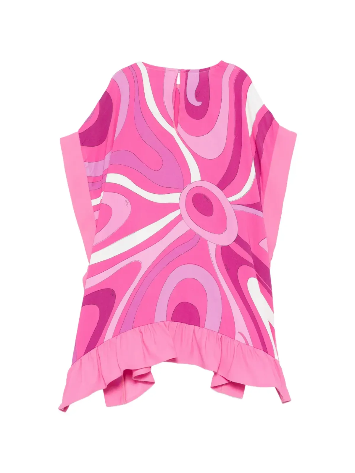 PUCCI Junior ピンクのラッフルグラフィックプリントドレス - 画像2
