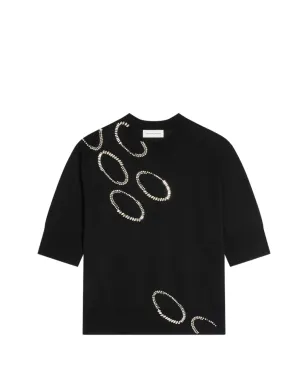 DRIES VAN NOTEN 飾り付きニットトップ - ブラック - サムネイル1