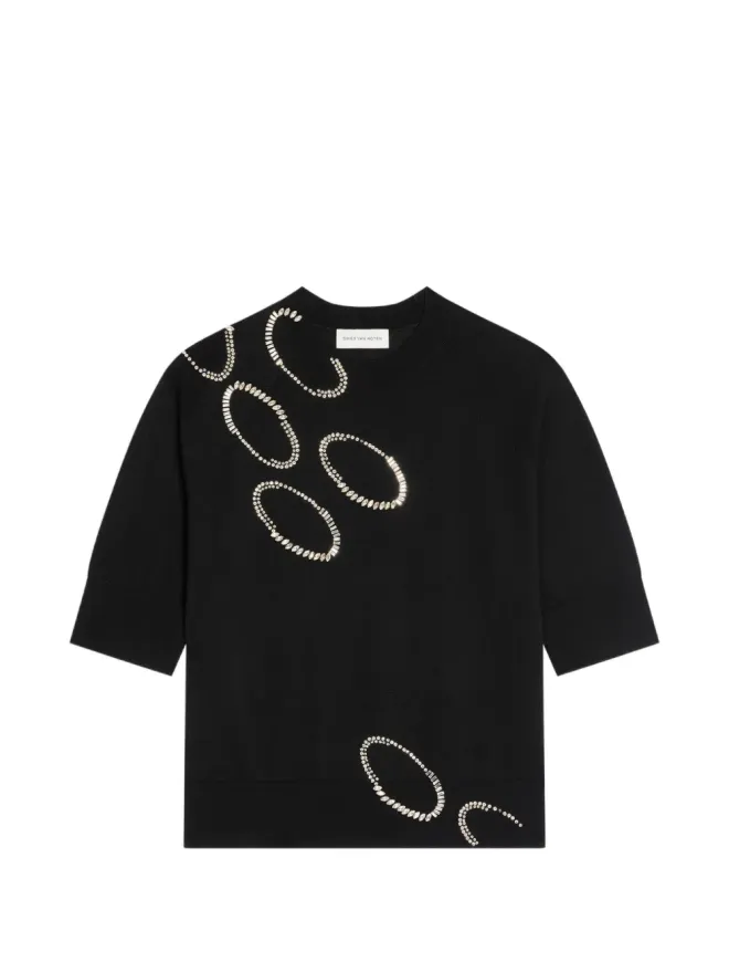 Dries Van Noten DRIES VAN NOTEN 飾り付きニットトップ - ブラックの商品画像