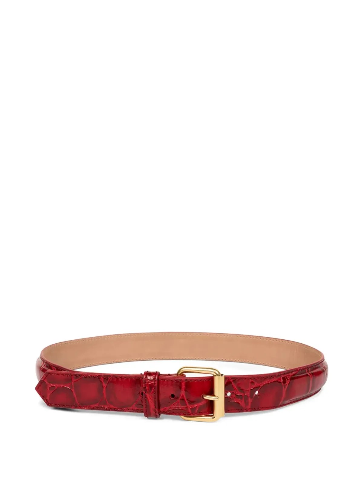 DRIES VAN NOTEN クロコダイルエフェクトバックルベルト - 画像1