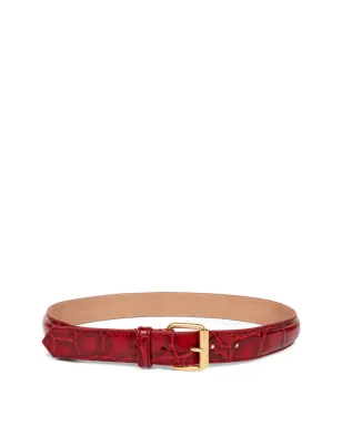 DRIES VAN NOTEN クロコダイルエフェクトバックルベルト - サムネイル1