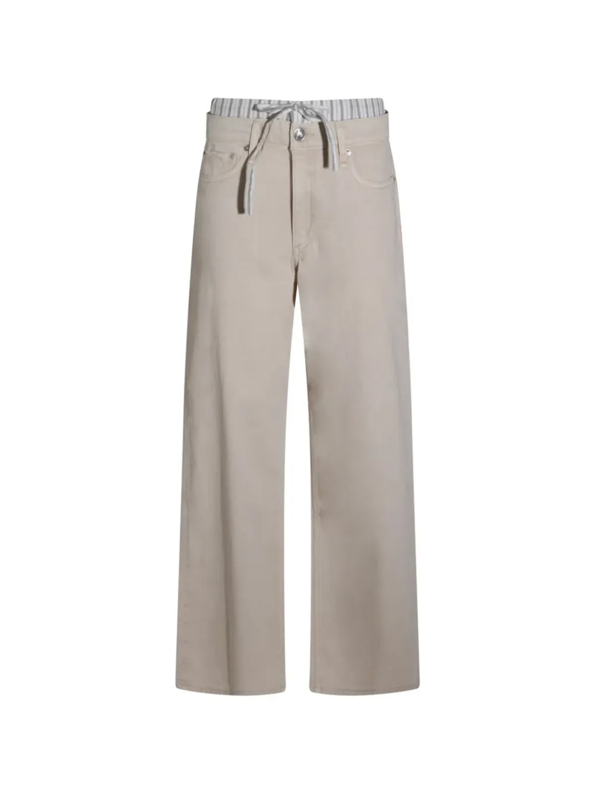 rag & bone ストライプウエストのドローストリングデニムジーンズ - 画像1