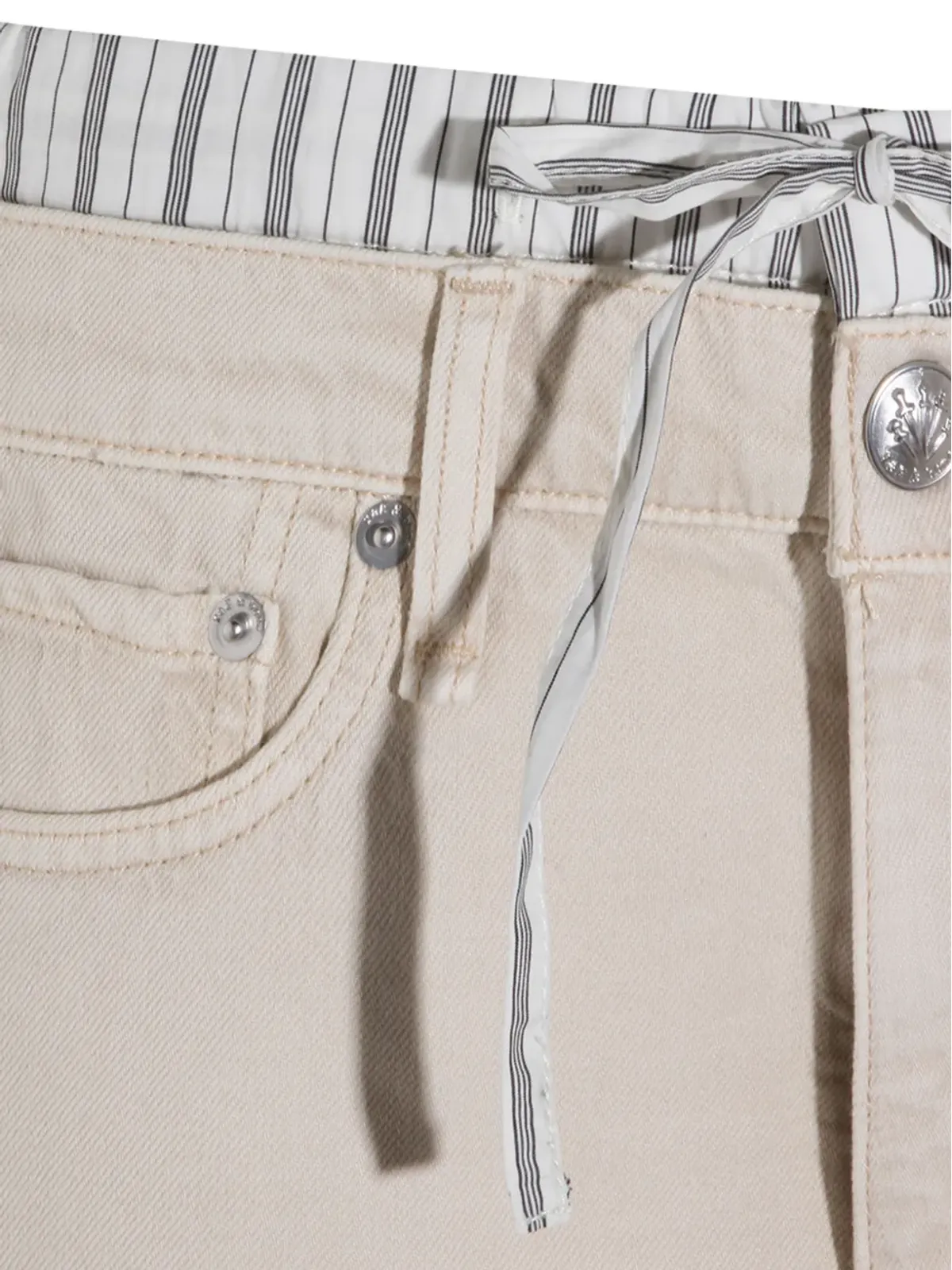 rag & bone ストライプウエストのドローストリングデニムジーンズ - 画像3