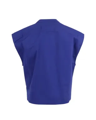 mii Gaia collared appliquéd top - Blue - サムネイル2